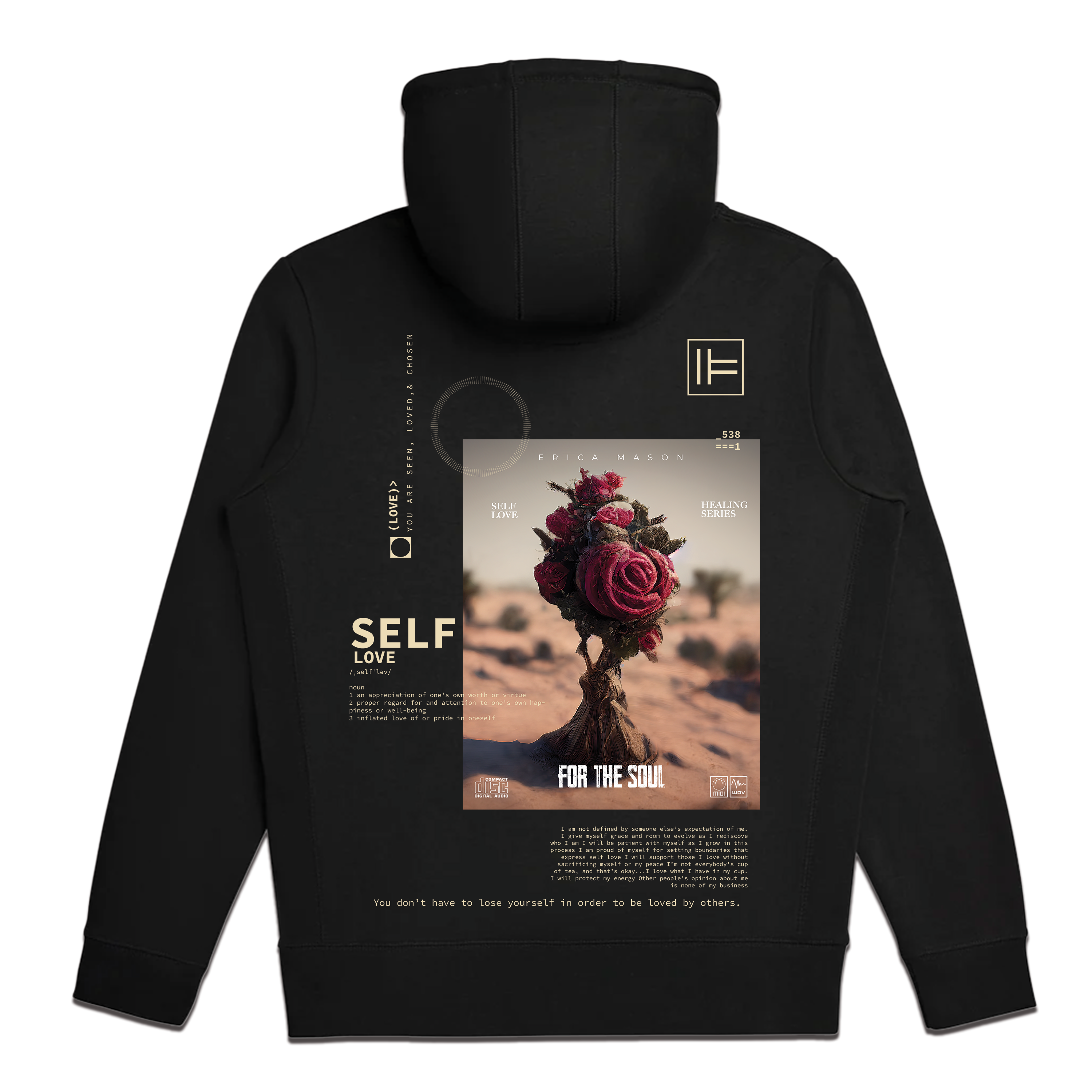 Self Love Black Hoodie