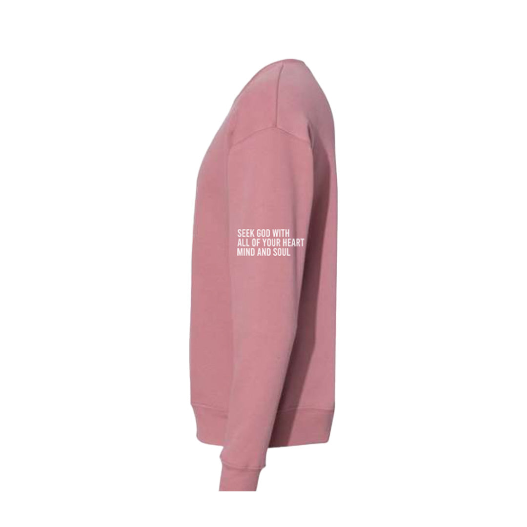Mauve Seek Life Scripture Sweatshirt