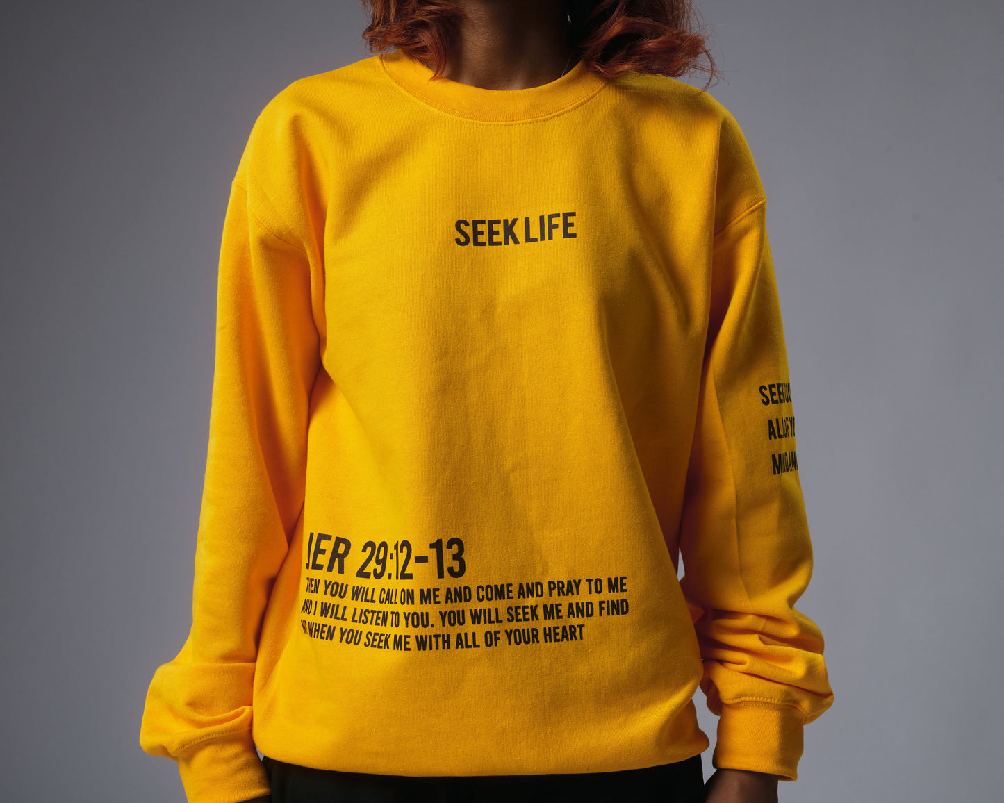 Yellow Seek Life Sweatshirt