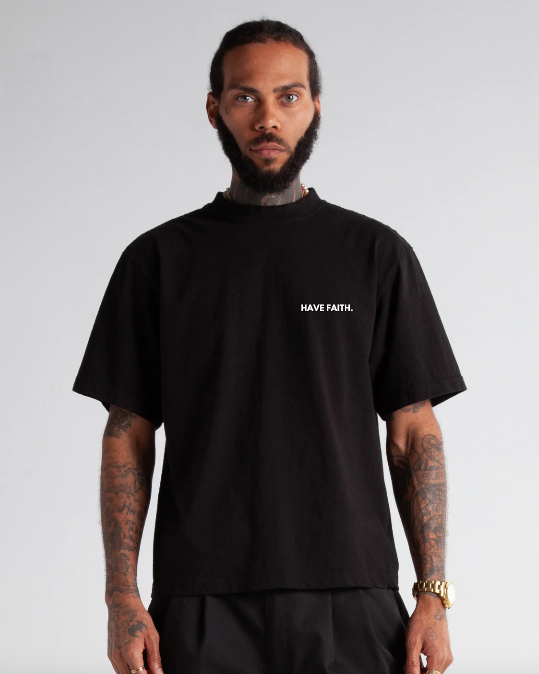 Have Faith Heavy Weight Tee Black
