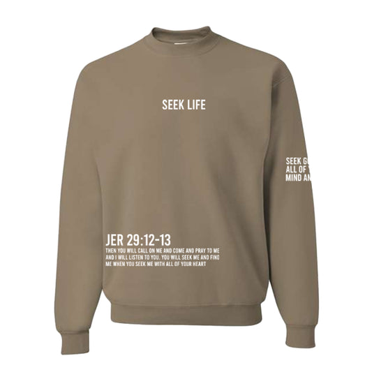 Khaki Seek Life Sweatshirt