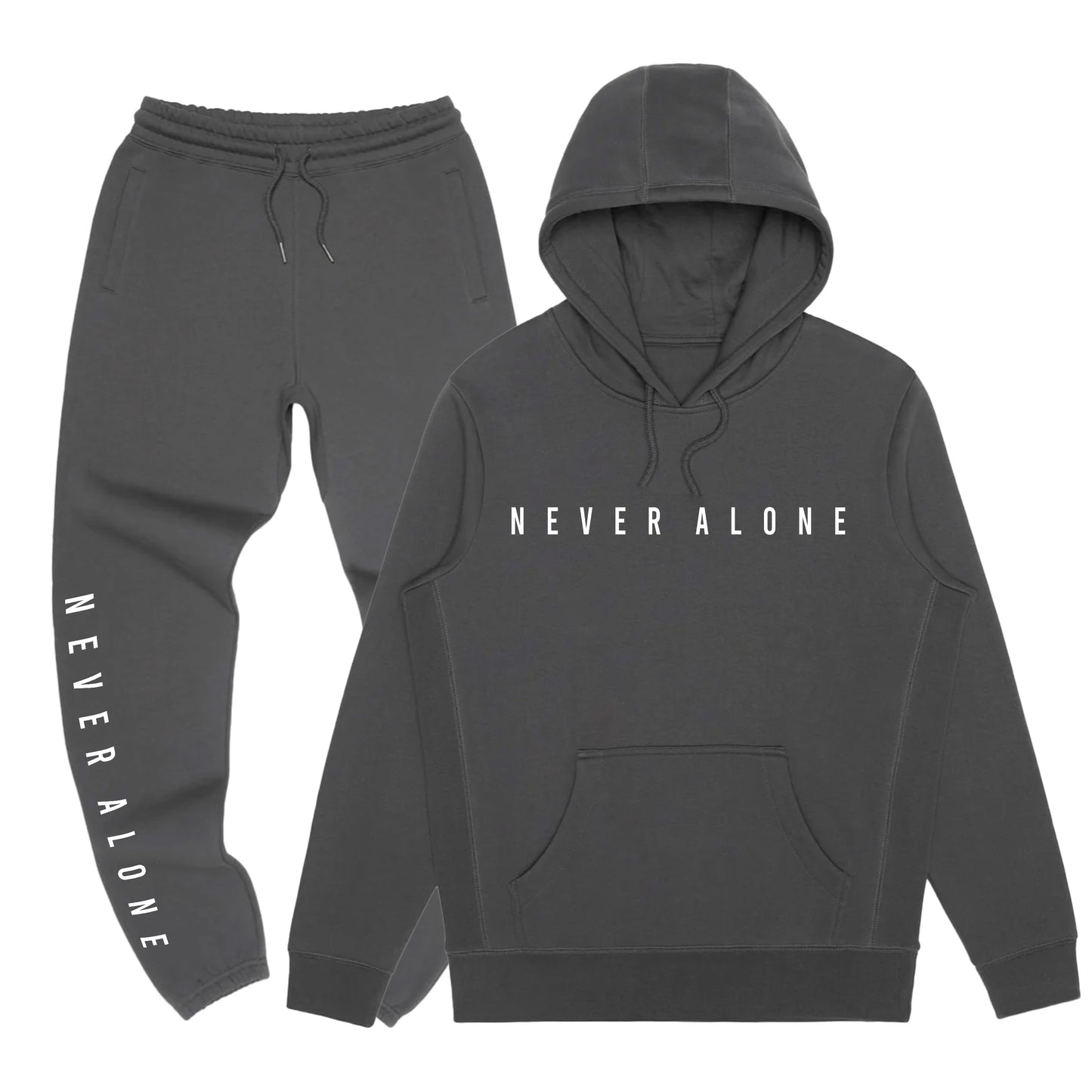 Never Alone Jogger Set Charcoal Grey